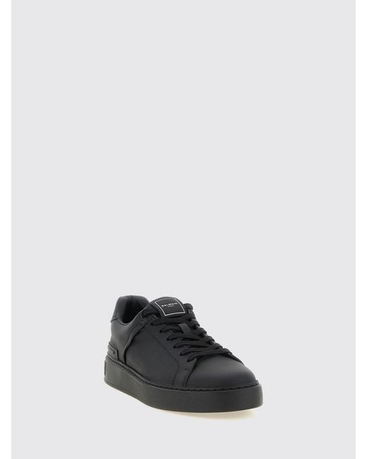 Balmain Black B-Court Bicolour Smooth Calf Leather Trainers for men