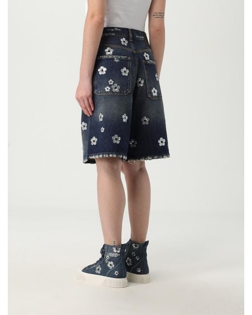 Marc Jacobs Blue Embroidered Denim Shorts