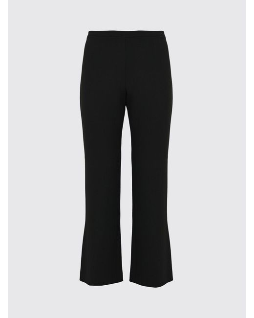 Alberta Ferretti Black Flared Crêpe Trousers