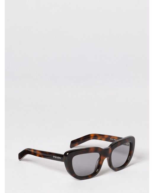 Prada White Tortoiseshell Acetate Teardrop Sunglasses With Polarized Lenses