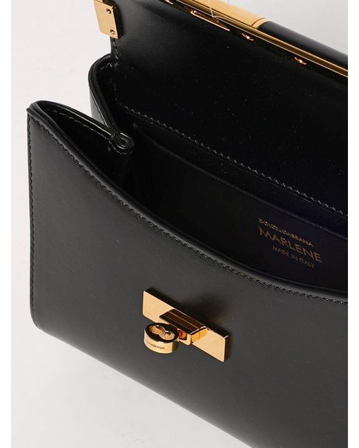 Dolce & Gabbana Black Schwarze Schultertasche Mit Kette