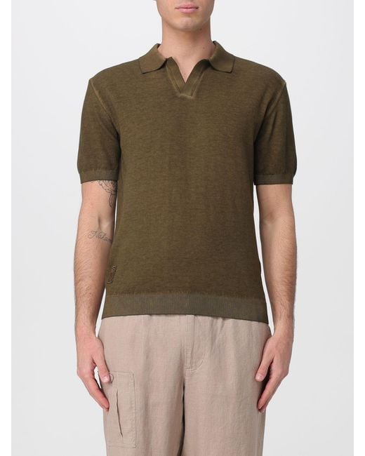 Blauer Green Knitted Cotton Polo Shirt for men
