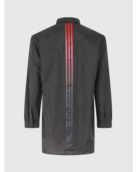 Y-3 Gray 3-Stripes Logo Stretch Technical Fabric Shirt Jacket for men