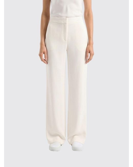 Genny White High-Waisted Wide-Leg Linen Pants With Slash Pockets