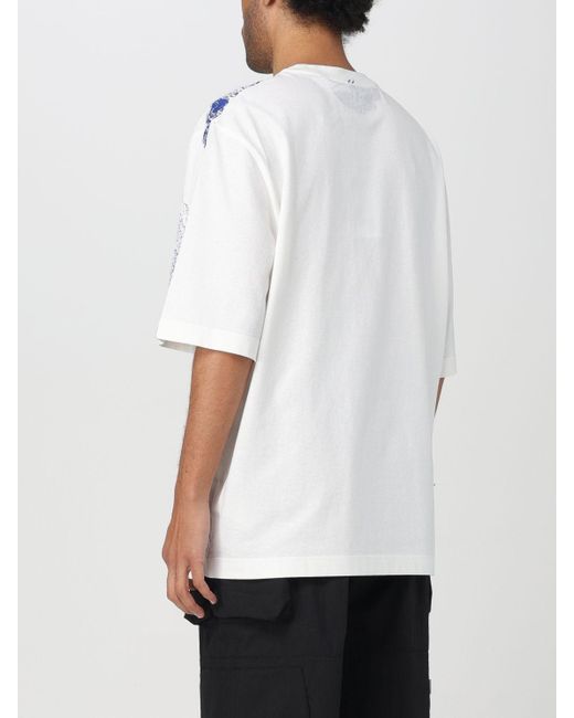 T-shirt in jersey di cotone di Burberry in White da Uomo