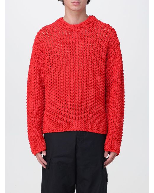 Maglione marina in maglia da Uomo di Stone Island in Rosso | Lyst