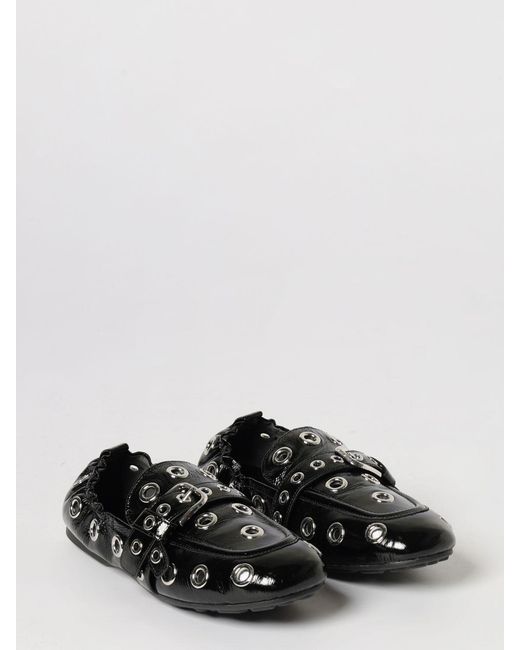 Marc Jacobs Black Patent Leather The Grommet Jude Loafers With Metal Eyelets