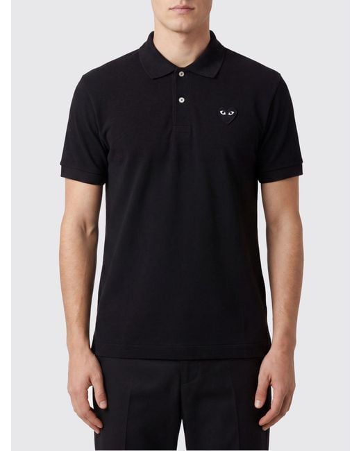 COMME DES GARÇONS PLAY Black Comme Des GarÇ Ons Play Cotton Polo Shirt With Logo for men
