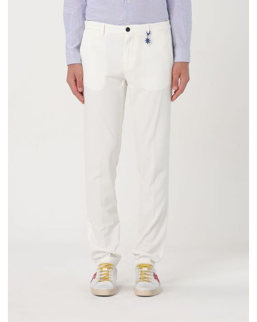 Pantalone in misto cotone di Manuel Ritz in White da Uomo