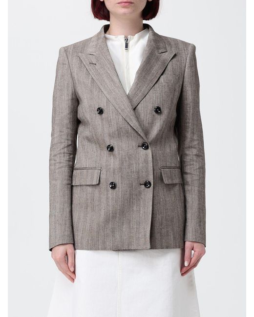 Tagliatore Gray Cotton Blend Double-Breasted Blazer