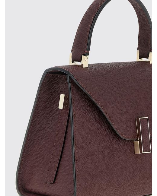 Valextra Purple Iside Mini Grained Leather Bag