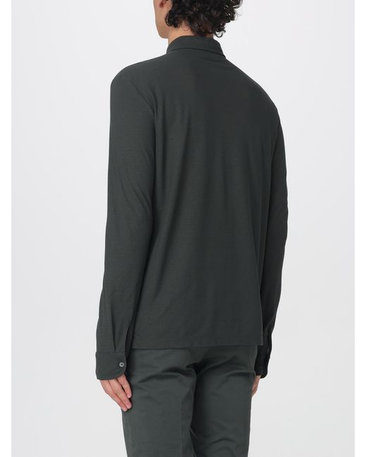 Zanone Gray Cotton Polo Shirt for men