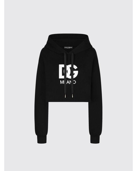 Dolce & Gabbana Black Dolce &Amp Gabbana Cotton Hoodie With Dg Monogram