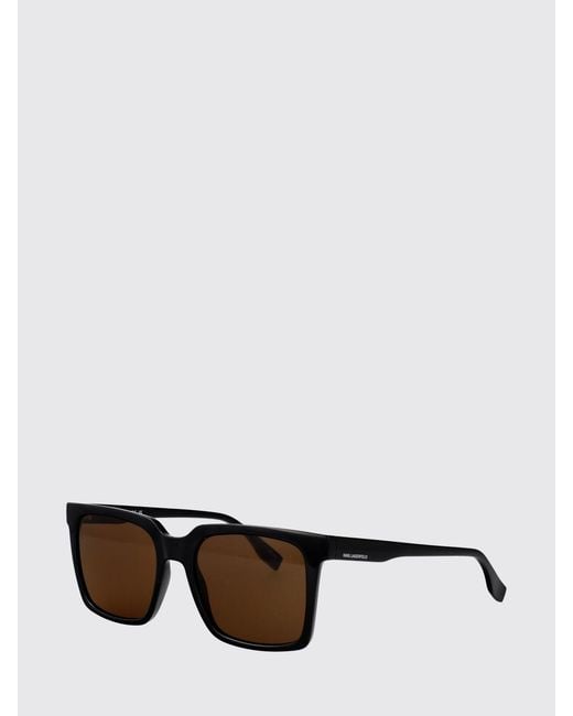 Karl Lagerfeld Black Oversized Square Acetate Sunglasses With Contrast Logo for men