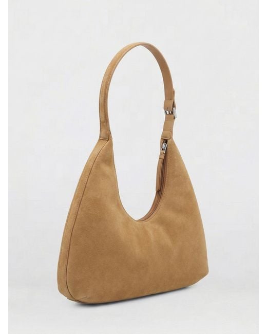 By Far Natural Amber Suede Bag