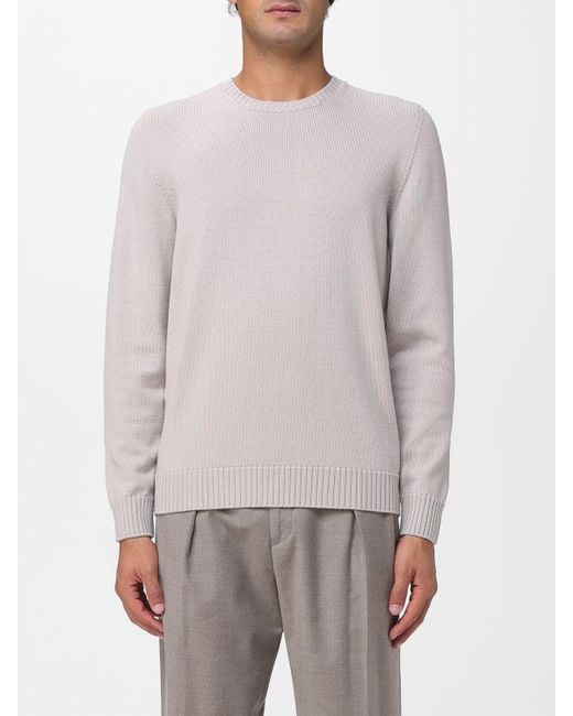 Drumohr Gray Wool Crew Neck Sweater for men