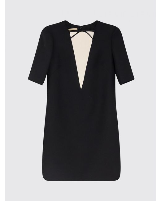 Valentino Black Virgin Wool And Silk Dress