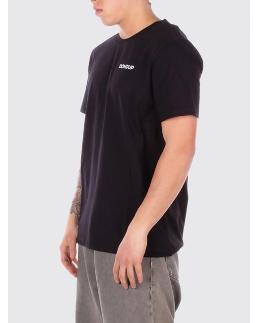 Dondup Black Cotton Crew-Neck T-Shirt for men