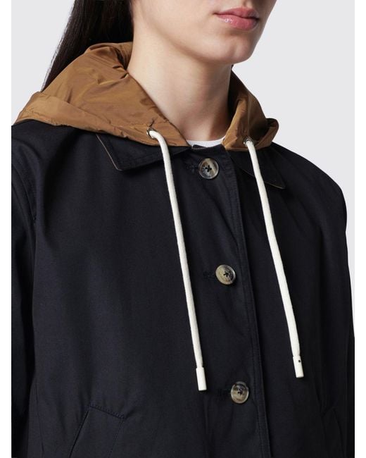 Herno Blue Short Reversible Cotton Gabardine Jacket With Hood