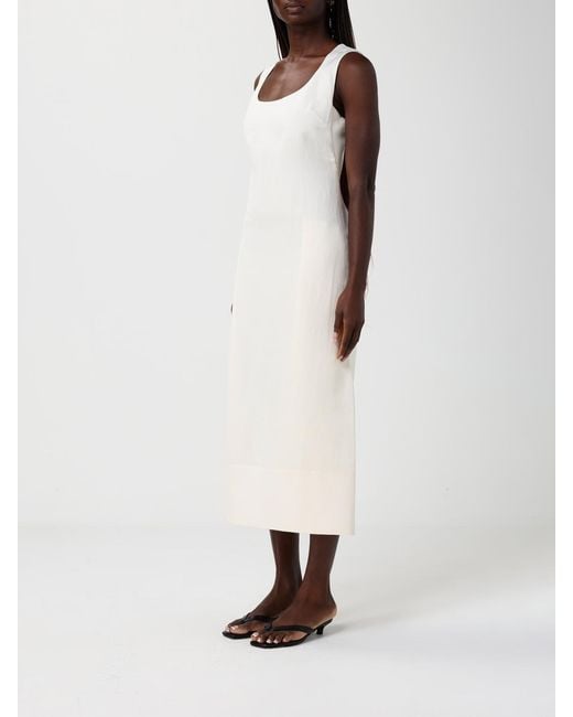 Jacquemus White Polyester Midi Dress