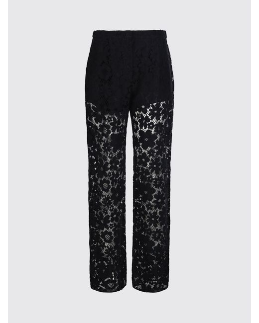 Fendi Black High-Waisted Straight-Leg Lace Palazzo Pants