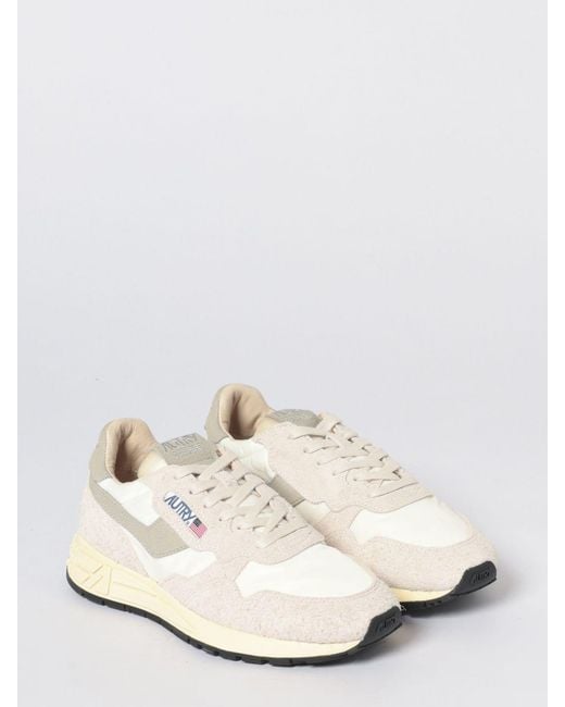 Autry White Reelwind Suede And Nylon Sneakers for men