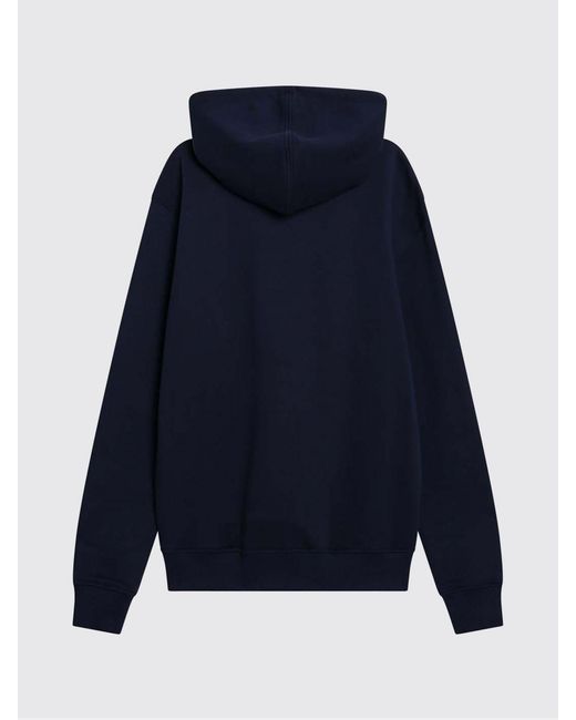 AMI Blue Cotton Sweatshirt With Logo for men