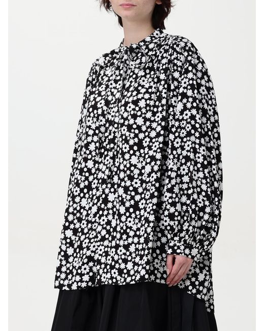 Marni Black Floral Print Blouse Long Sleeves Loose Fit