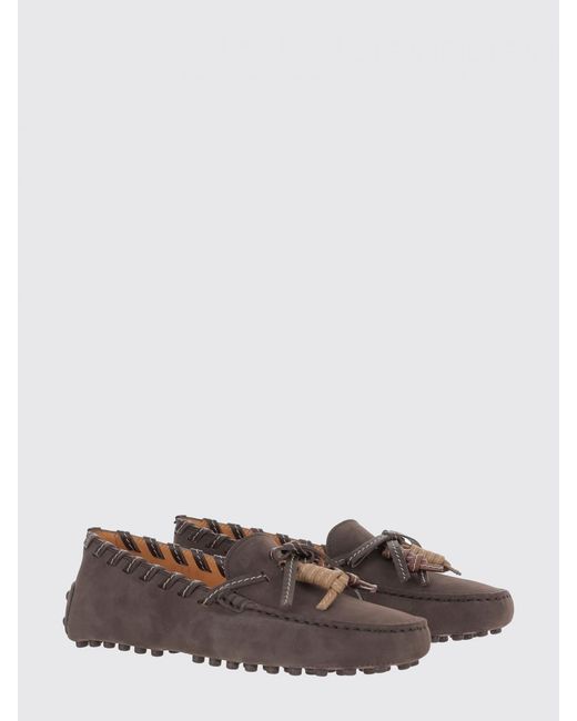 Tod's Brown Suede Loafers With Tassels