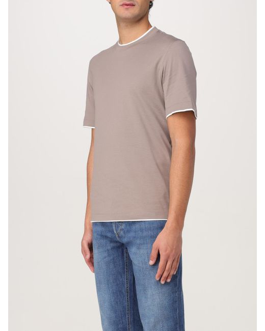 Camiseta Hombre Brunello Cucinelli de hombre de color Gray