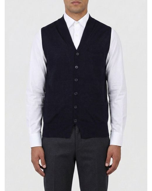 Ballantyne Blue Knitted Vest for men
