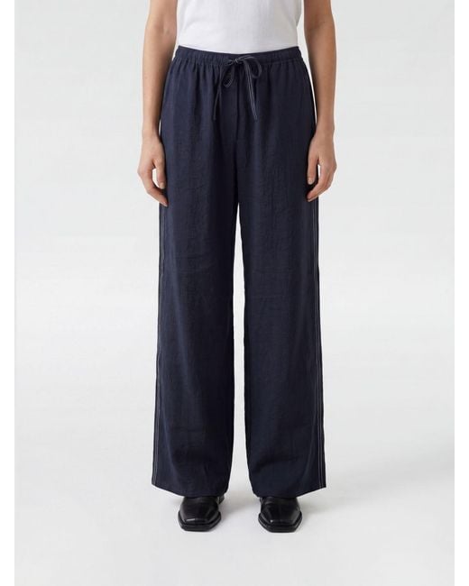 Filippa K Blue Satin Drawstring Trousers