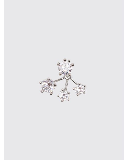 Panconesi White Constellation Cluster Brass Earrings With Set Zircons