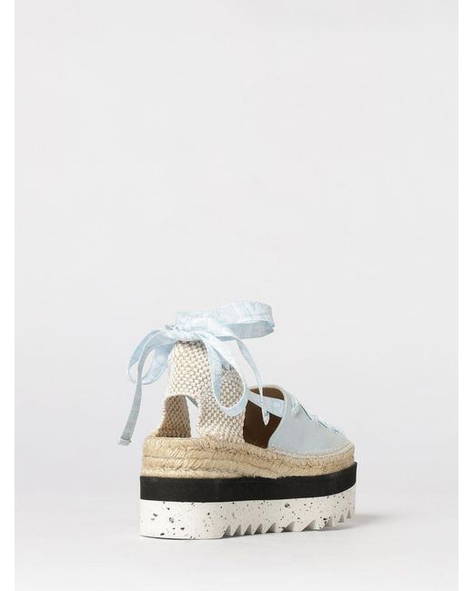 Stella McCartney White Gaia Canvas Wedge Espadrilles