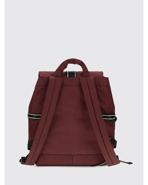 Ganni Red Recycled Polyamide Backpack With Flap And Adjustable Buckles