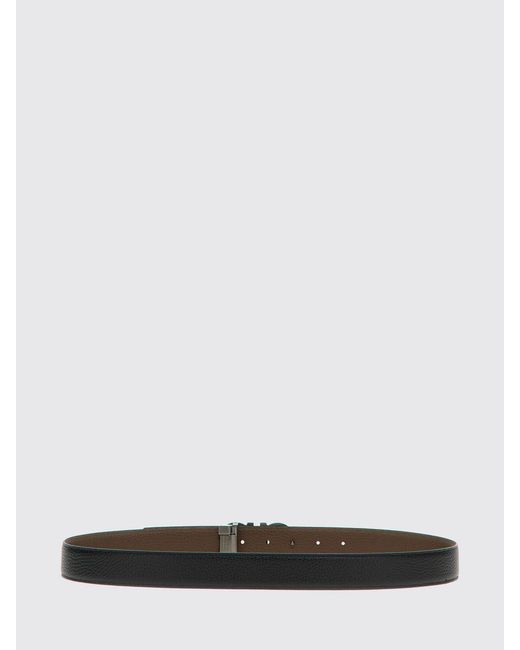 Ferragamo White Gancini Grained Calfskin Leather Belt for men