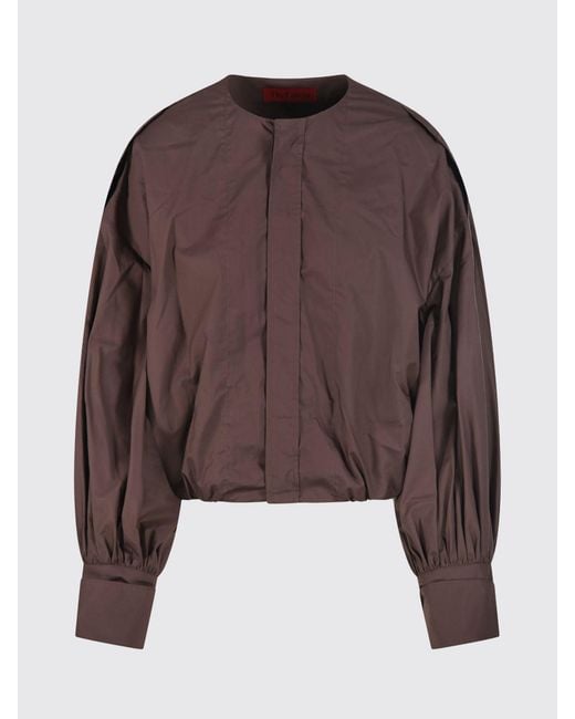 Thelatest Brown Cotton Poplin Shirt