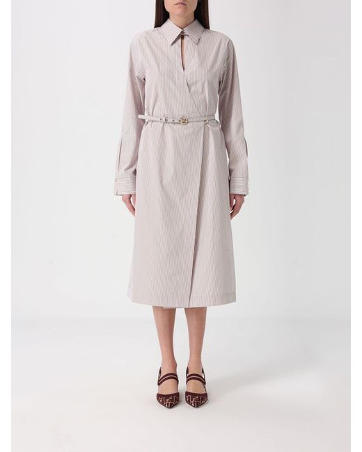 Fendi Multicolor Striped Cotton Shirtdress