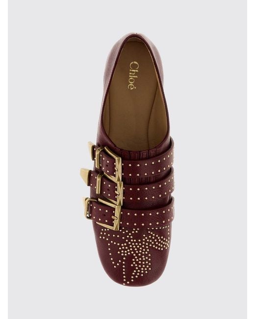 Chloé Gray ChloÉ Susanna Leather Ballerina With Mini Studs