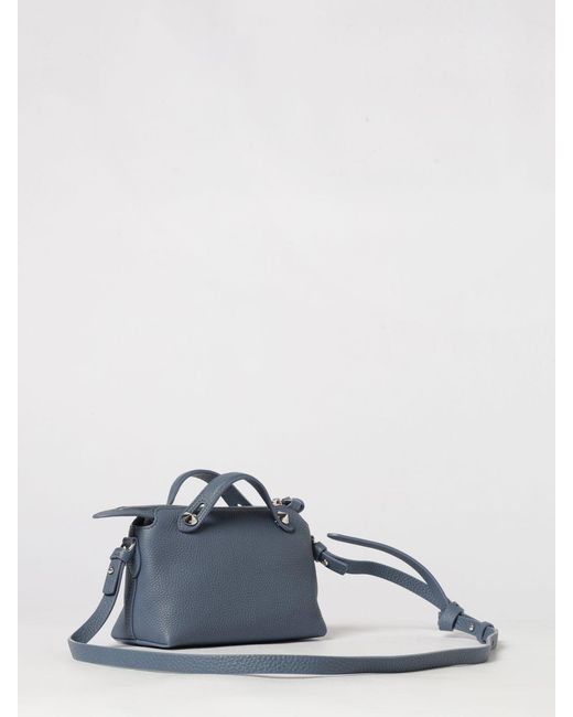 Fendi Blue By The Way Grained Calfskin Mini Bag With Removable Handles