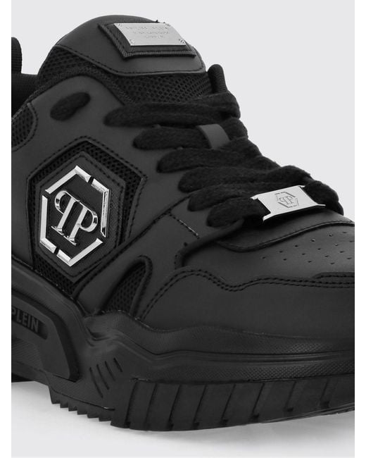 Philipp Plein Black Leather And Mesh Sneakers for men