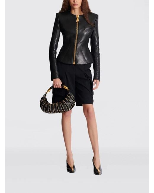 Balmain Black Tailored Lambskin Jacket Zipper