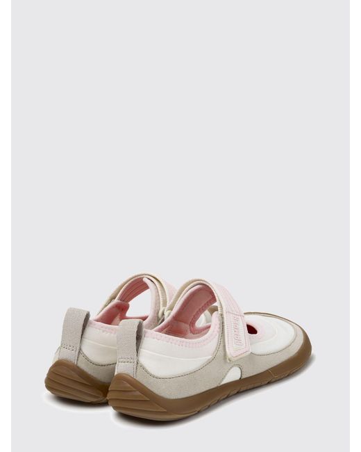 Camper White Two-Tone Peu Path+ Mary Jane Flats
