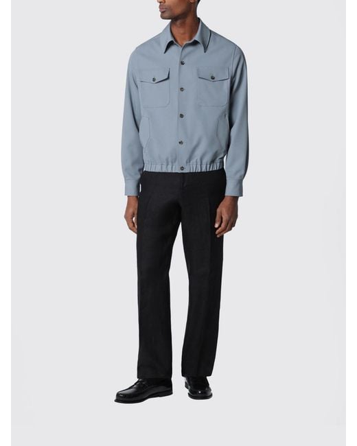 Lardini Blue Virgin Wool Overshirt for men