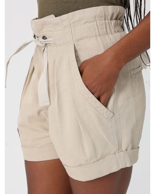 Isabel Marant Natural Nirma Cotton And Linen Shorts