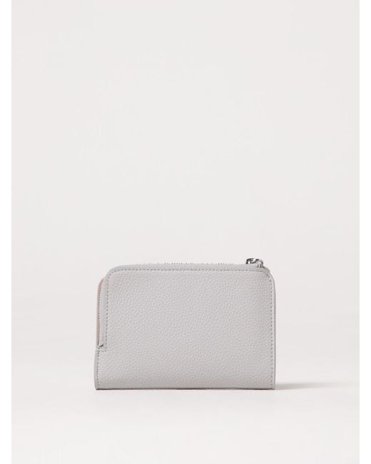 Emporio Armani White Ziparound Leather Wallet