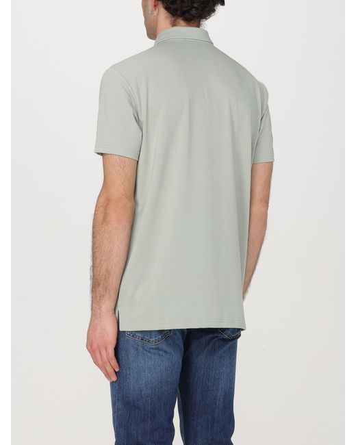 Peuterey Gray Cotton Blend Polo Shirt With Logo for men