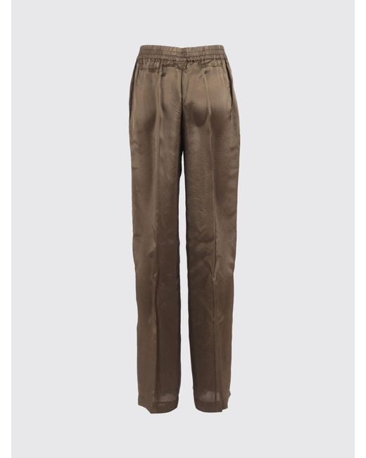 Aspesi Natural Wide Leg Silk Trousers