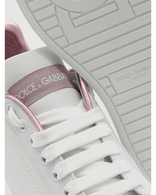 Dolce & Gabbana White Dolce &Amp Gabbana Portofino Leather Sneakers