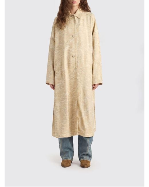 Momoní Natural Momon&Igrave Jacquard Viscose Oversize Coat